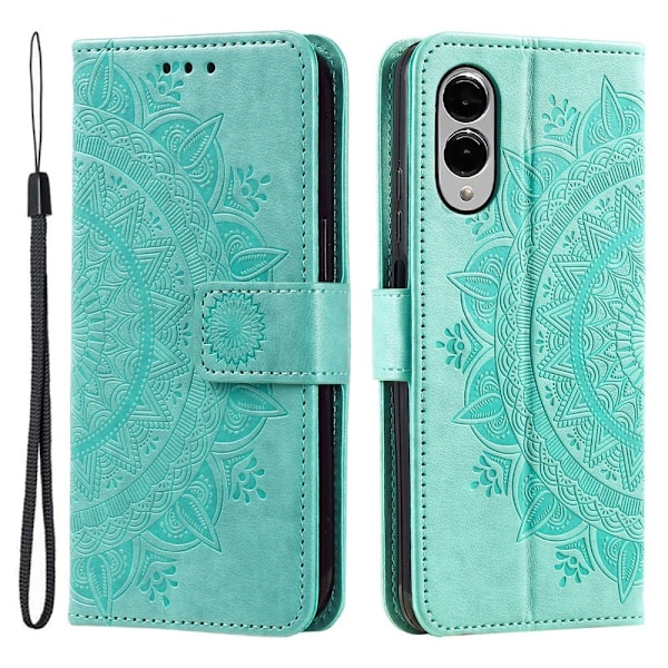 SKALO Samsung S25 Edge Mandala Flip Cover - Turkis Turquoise