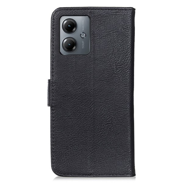 SKALO Motorola Moto G14 KHAZNEH Premium Plånboksfodral i PU-Läde Svart