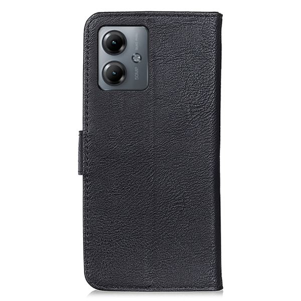 SKALO Motorola Moto G14 KHAZNEH Premium Pungetui i PU-læder - Sort Black
