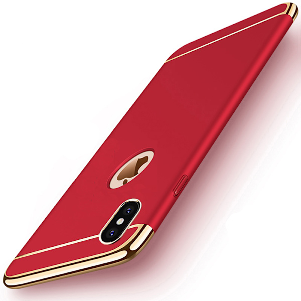 Design skal 3 i 1 guldkant till iPhone X Silver