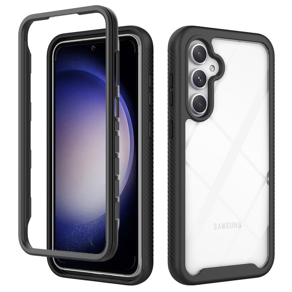 SKALO Samsung S23 FE Iskunkestävä Clear Hybridi Suojakuori - Musta Black