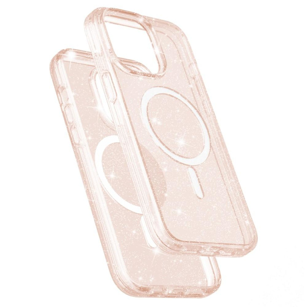 SKALO iPhone 15 Pro Max Glitter Magnetring TPU Skal - Guld Guld