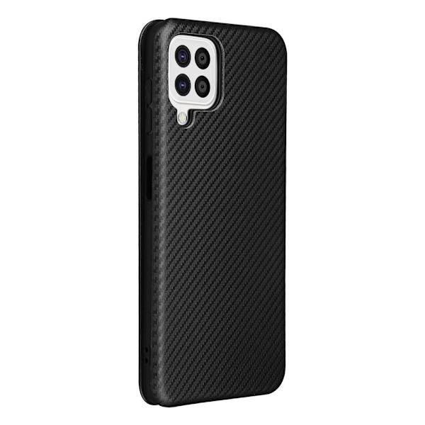 SKALO Samsung A22 4G Carbon Fiber Plånboksfodral - Svart Black