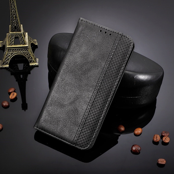 SKALO Motorola Edge 30 Fusion 5G Embossed Premium Plånboksfodral - Svart Svart