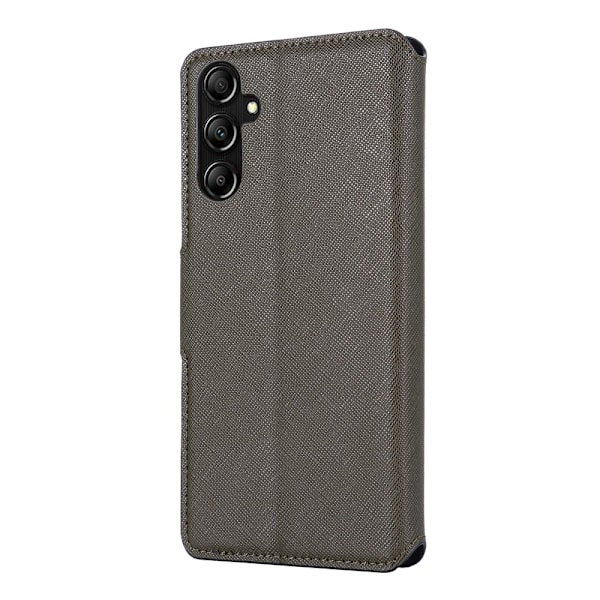SKALO Samsung A14 4G/5G MUXMA Saffiano PU-Läder Plånboksfodral - Grå grå