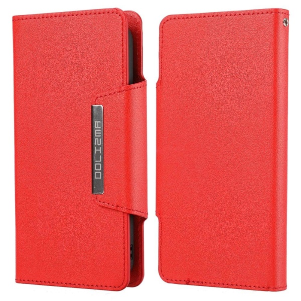 SKALO iPhone 13 DOLIZMA 2 in 1 Magneettinen lompakkokotelo - punainen Red