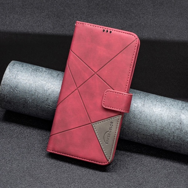 Motorola Moto G14 BINFEN COLOR Kohokuvioitu Lompakkokotelo - Punainen Red
