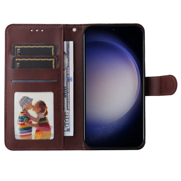 SKALO Samsung S24+ PU-Läder Plånboksfodral - Fler färger Brun