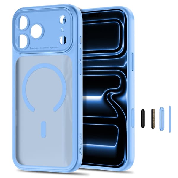 Tech-Protect MagPeak MagSafe CC Cover til iPhone 18 Pro Max - Lyseblå Blue