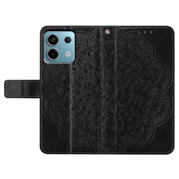 SKALO Xiaomi Redmi Note 13 Pro 5G Mandala Flip Cover - Sort Black