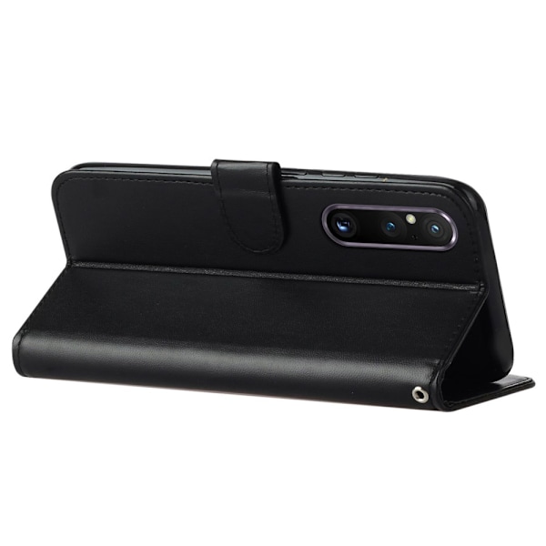 SKALO Sony Xperia 1 V Flip Cover m. pung i PU-læder - Sort Black