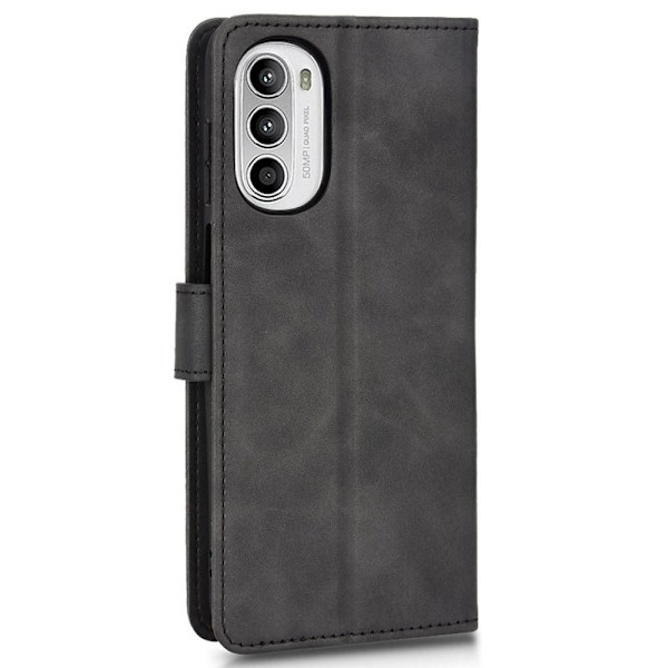 SKALO Motorola Moto G52 Matt PU-læderpungetui - Sort Black