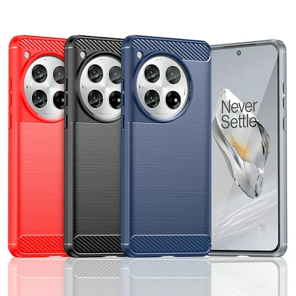 SKALO OnePlus 12R 5G Armor Carbon Iskunkestävä TPU suojakuori - Valitse väri Red