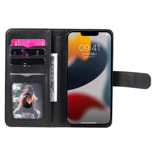 SKALO iPhone 14 10-FACK Plånboksfodral - Svart Svart