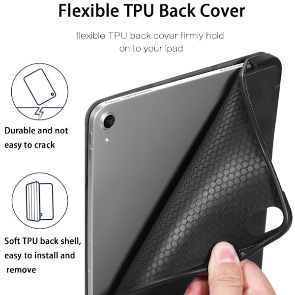 DG MING iPad Air (2020/2022) See Series Trifold Suojakotelo - Musta Black