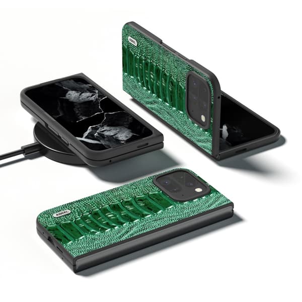 ABEEL Google Pixel 9 Pro Fold Crocodile Cover - Grøn Green
