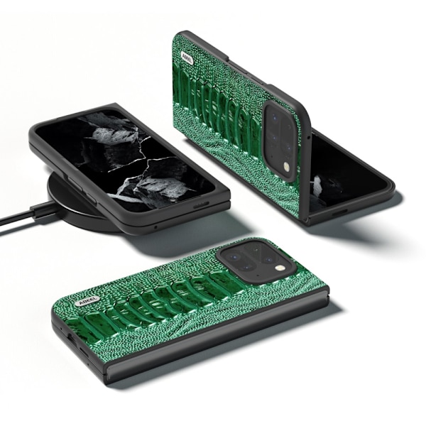 ABEEL Google Pixel 9 Pro Fold Crocodile Skal - Grön Grön