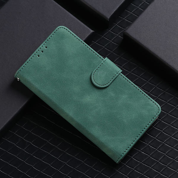 SKALO OnePlus 11 5G Matt PU-læderpungetui - Grøn Green