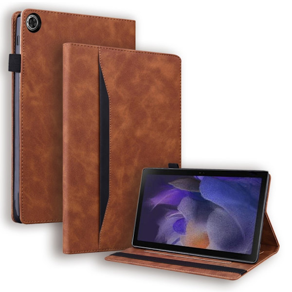 SKALO Samsung Tab A9+ PU-nahkainen Lompakkokotelo - Ruskea Brown
