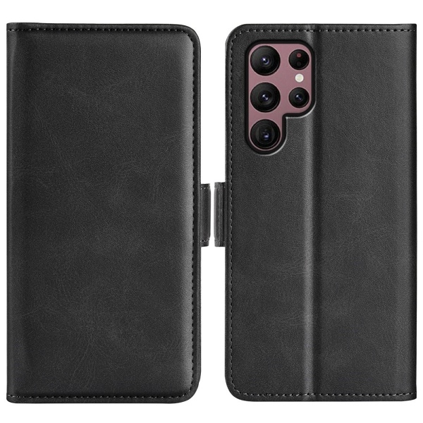 SKALO Samsung S23 Ultra Premium Wallet Flip Cover - Sort Black