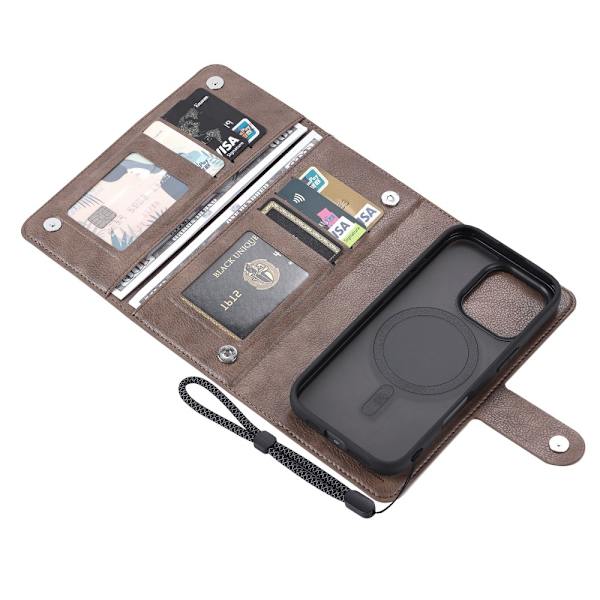 VILI iPhone 16 Pro Max GVB Series Flip Cover m. pung i PU-læder - Brun Brown