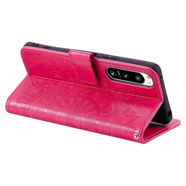 SKALO Sony Xperia 5 IV 5G Mandala Plånboksfodral - Cerise Cerise