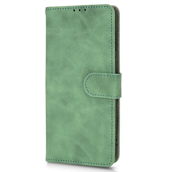 SKALO Motorola Moto G52 Matt PU-Läder Plånboksfodral - Grön Grön