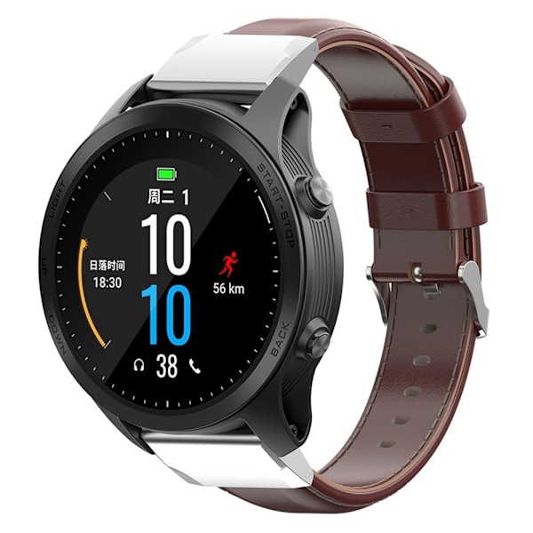 KALEBOL Nahkaranneke Garmin Fenix 7S/7S Pro 42mm - Valitse väri Brown