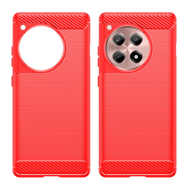 SKALO OnePlus 12R 5G Armor Carbon Iskunkestävä TPU suojakuori - Valitse väri Red