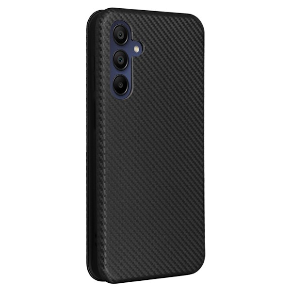 SKALO Samsung A16 Carbon Fiber Lompakkokotelo - Musta Black
