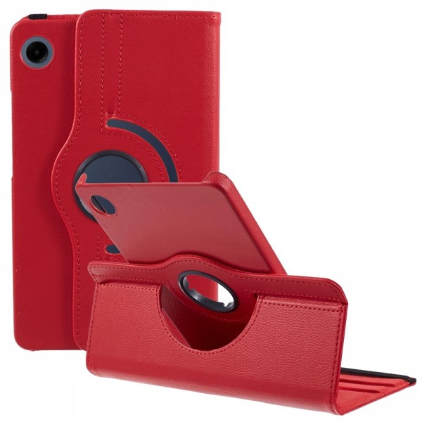 SKALO Samsung Tab A9 360 Litchi Fodral - Röd Röd