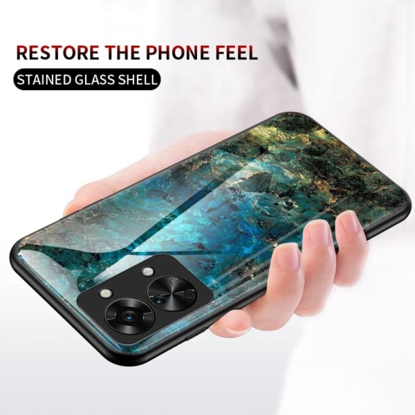 SKALO OnePlus Nord 2T 5G Marmori karkaistu lasi TPU-suojakuori - #2 Multicolor