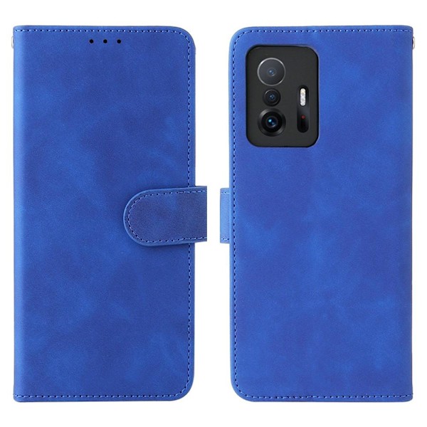 SKALO Xiaomi 11T/11T Pro Matt PU-Läder Plånboksfodral - Blå Blå