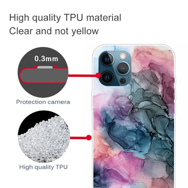 SKALO iPhone 13 Pro Max Marmor TPU-skal - Motiv 6 multifärg