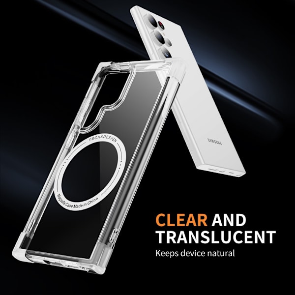 SKALO Samsung S24 Ultra Erittäin vahva magneettinen rengas Bumper TPU-kuori - Valkoinen White