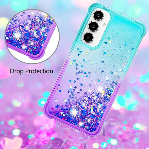 SKALO Samsung A56 5G Kvicksand Glitter Skal - Turkos-Lila multifärg