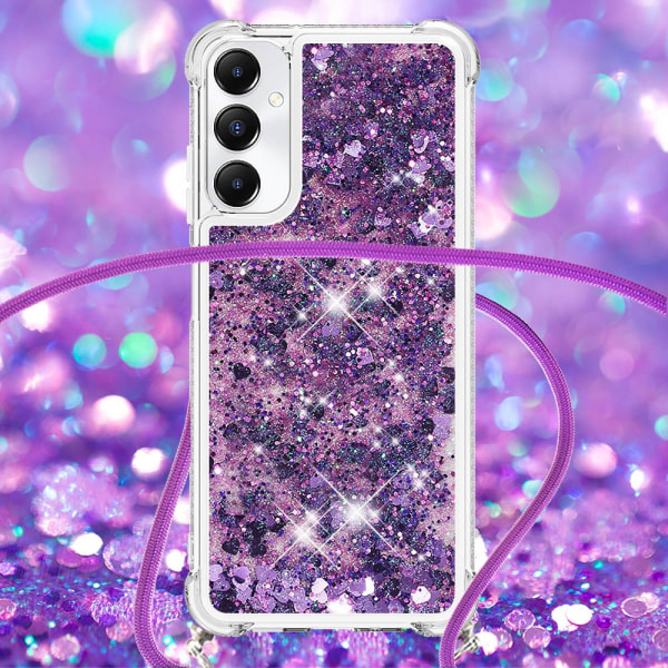 SKALO Samsung A05s 4G Juoksuhiekka Glitter Mobile kaulapanta - Violetti Purple