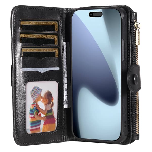 SKALO BIg Wallet 2i1 Magnet Flip Cover til iPhone 18 Pro Max - Sort Black