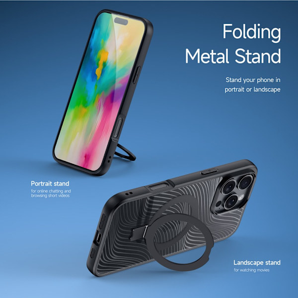 DUX DUCIS iPhone 16 Pro Aimo Series med Metallställ Skal - Svart Svart