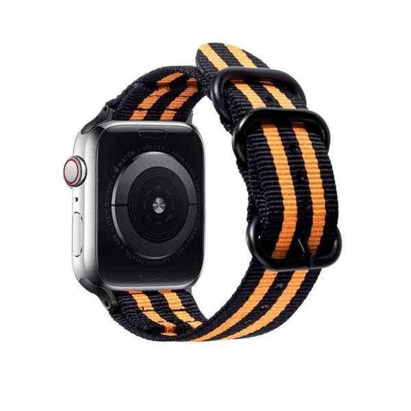 SKALO Nato-armband i nylon Apple Watch 42/44/45/49mm - Fler färg Svart-Orange