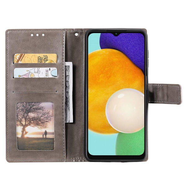 SKALO Samsung A13 5G Mandala lompakkokotelo - Harmaa Grey