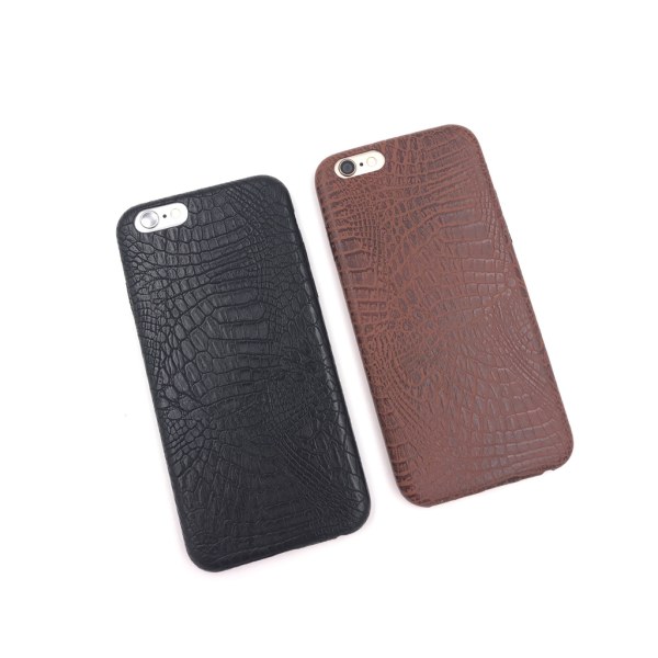 Eksklusivt iPhone 6 / 6S cover med krokodillemønster i PU-læder - flee Black