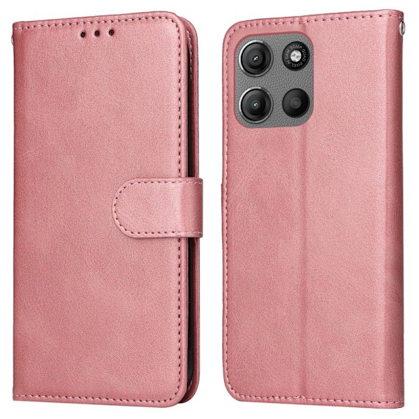 SKALO Motorola Moto G15 4G PU-läder Plånboksfodral - Fler färger Rosa