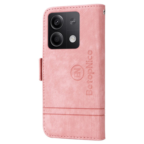 SKALO Xiaomi Redmi Note 13 5G BETOPNICE 001 Lompakkokotelo PU-nahkaa - Pinkki Pink
