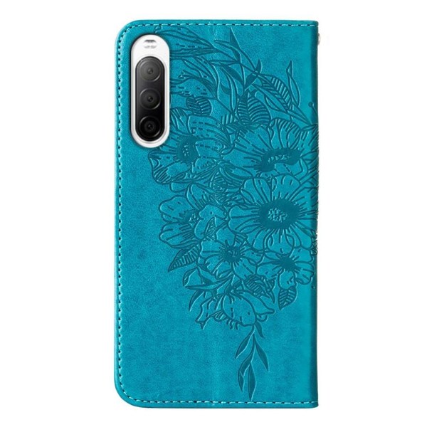 SKALO Sony Xperia 10 IV Mandala lompakkokotelo - Sininen Blue