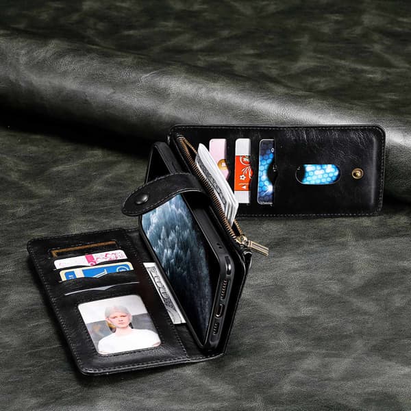 SKALO BIg Wallet 2i1 Magnet Flip Cover til iPhone 17 Pro Max - Sort Black
