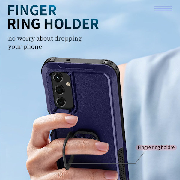 SKALO Samsung A54 5G Armor Hybridi metallirengas kuori - Sininen Blue