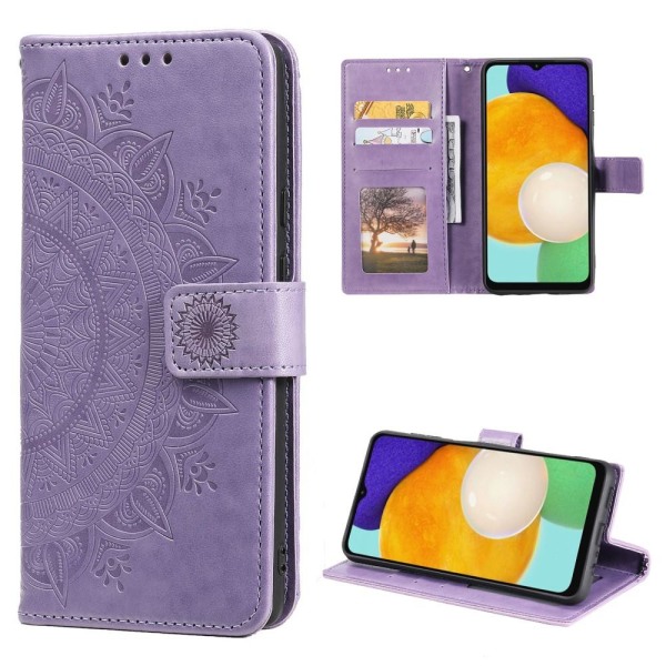 SKALO Samsung A13 5G Mandala Flip Cover - Lilla Purple