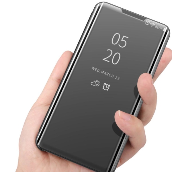 SKALO Samsung A22 5G Clear View Mirror Case - musta Black