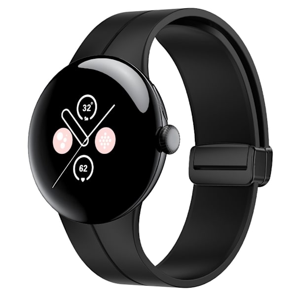 SKALO Silikonarmband metallspänne Google Pixel Watch / Pixel Watch 2 - Fler färger Svart